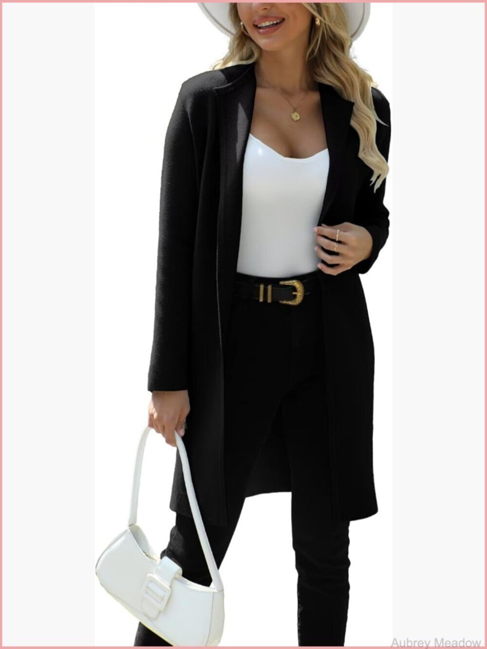 Open Front Cardigan Sweater Slim Fit Knit Lapel Coatigan Coat